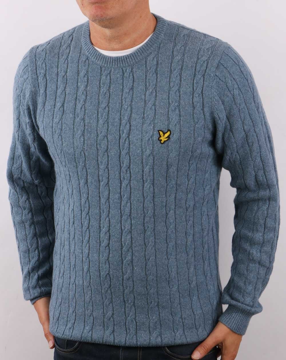 Lyle & Scott Cable Jumper Slate Blue - Image 3