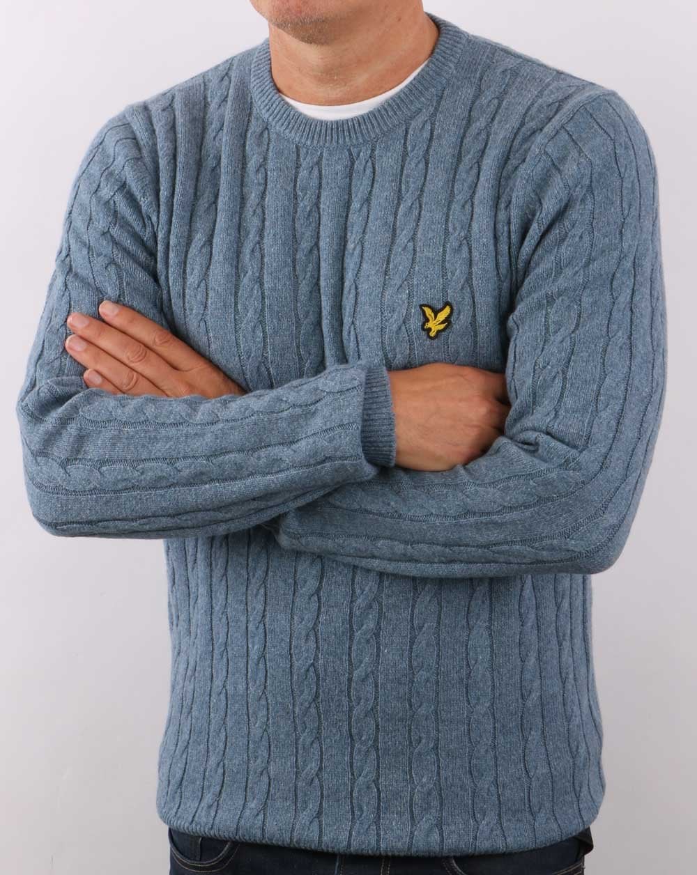 Lyle & Scott Cable Jumper Slate Blue - Image 4