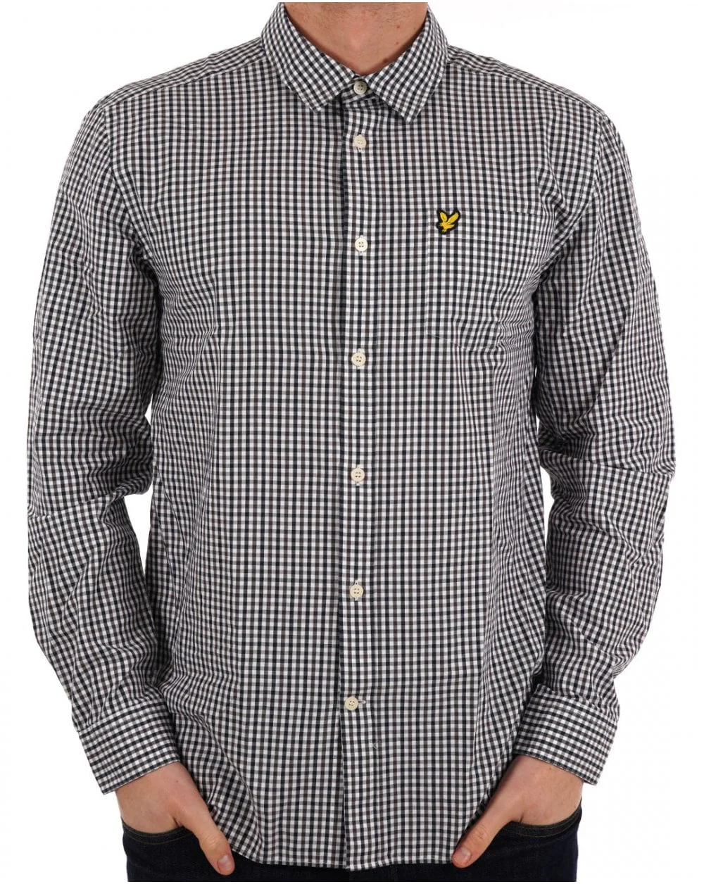 Lyle & Scott Checked Gingham Shirt White/Dark Navy