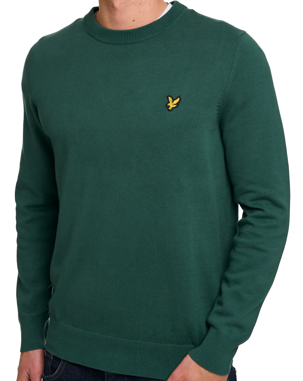 Lyle & Scott Cotton Crew Neck Jumper Everglade - Image 3