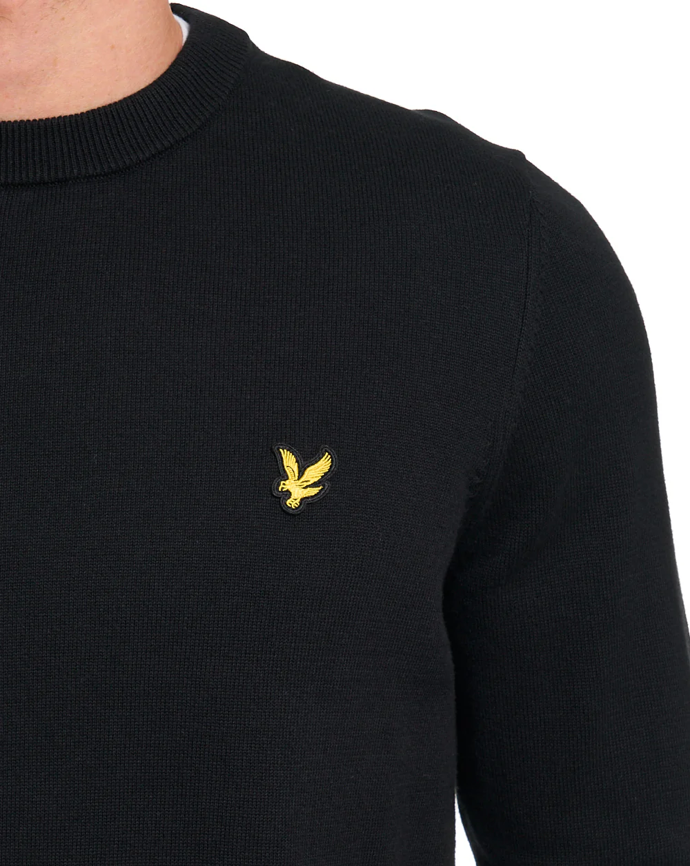 Lyle & Scott Cotton Crew Neck Jumper Jet Black - Image 2