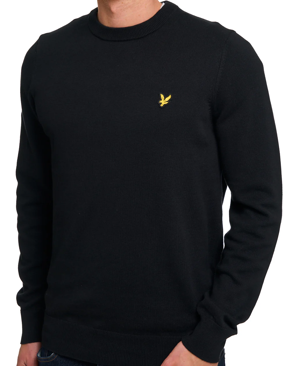Lyle & Scott Cotton Crew Neck Jumper Jet Black - Image 3