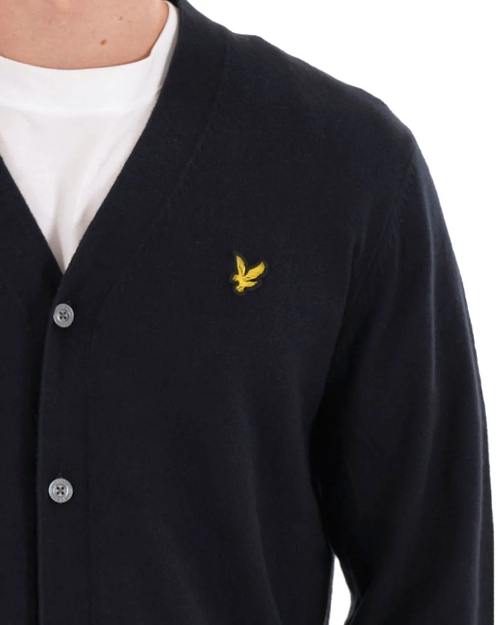 Lyle & Scott Cotton Merino Cardigan Dark Navy - Image 2