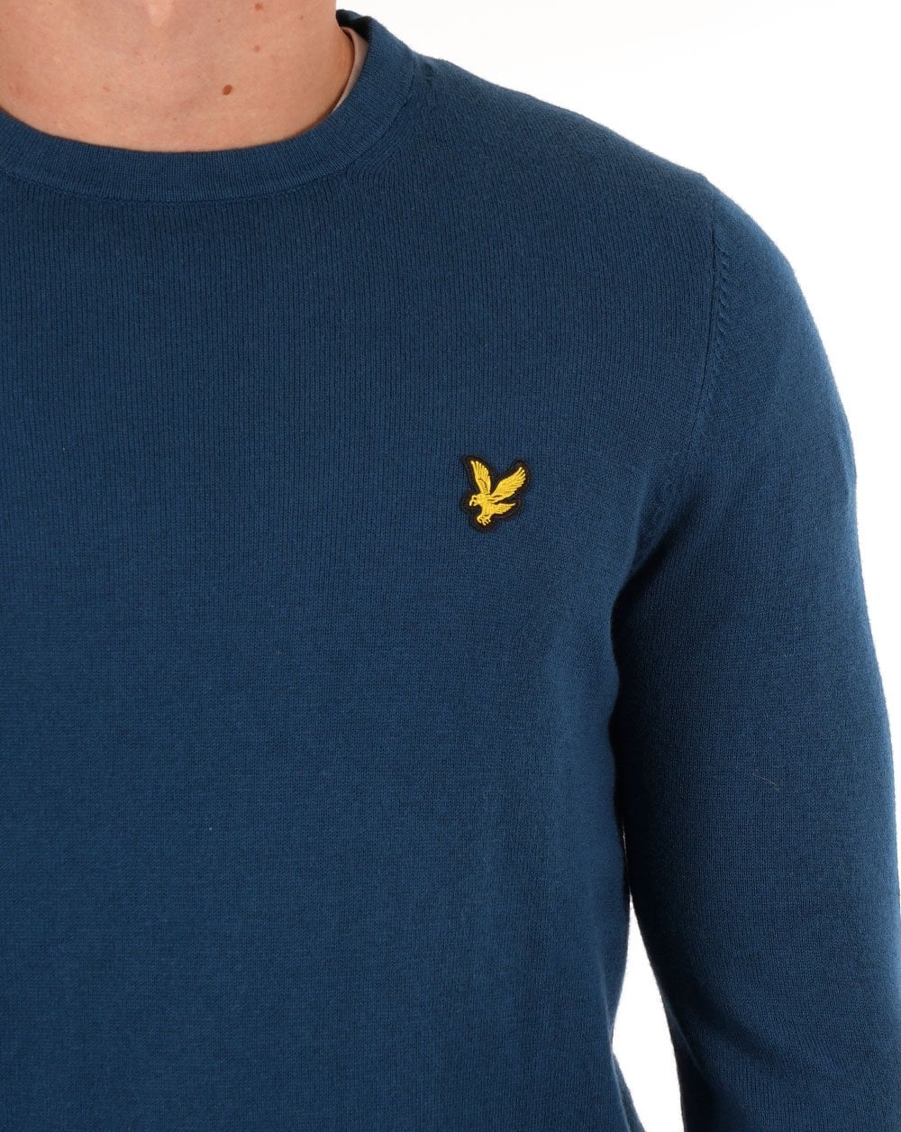 Lyle Scott Cotton Merino Crew Jumper Apres Navy - Image 2