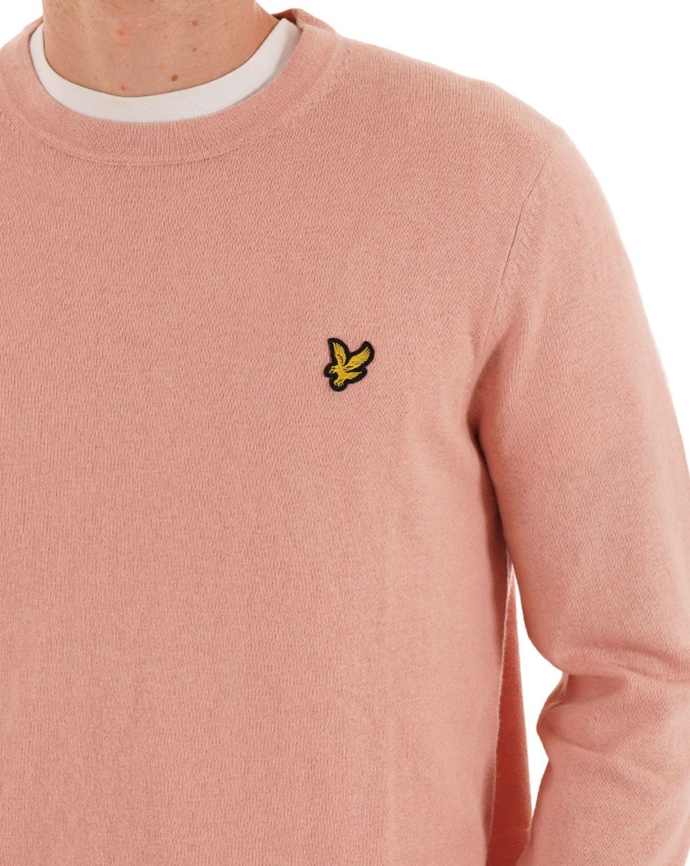 Lyle & Scott Cotton Merino Crew Jumper Blossom Pink - Image 2