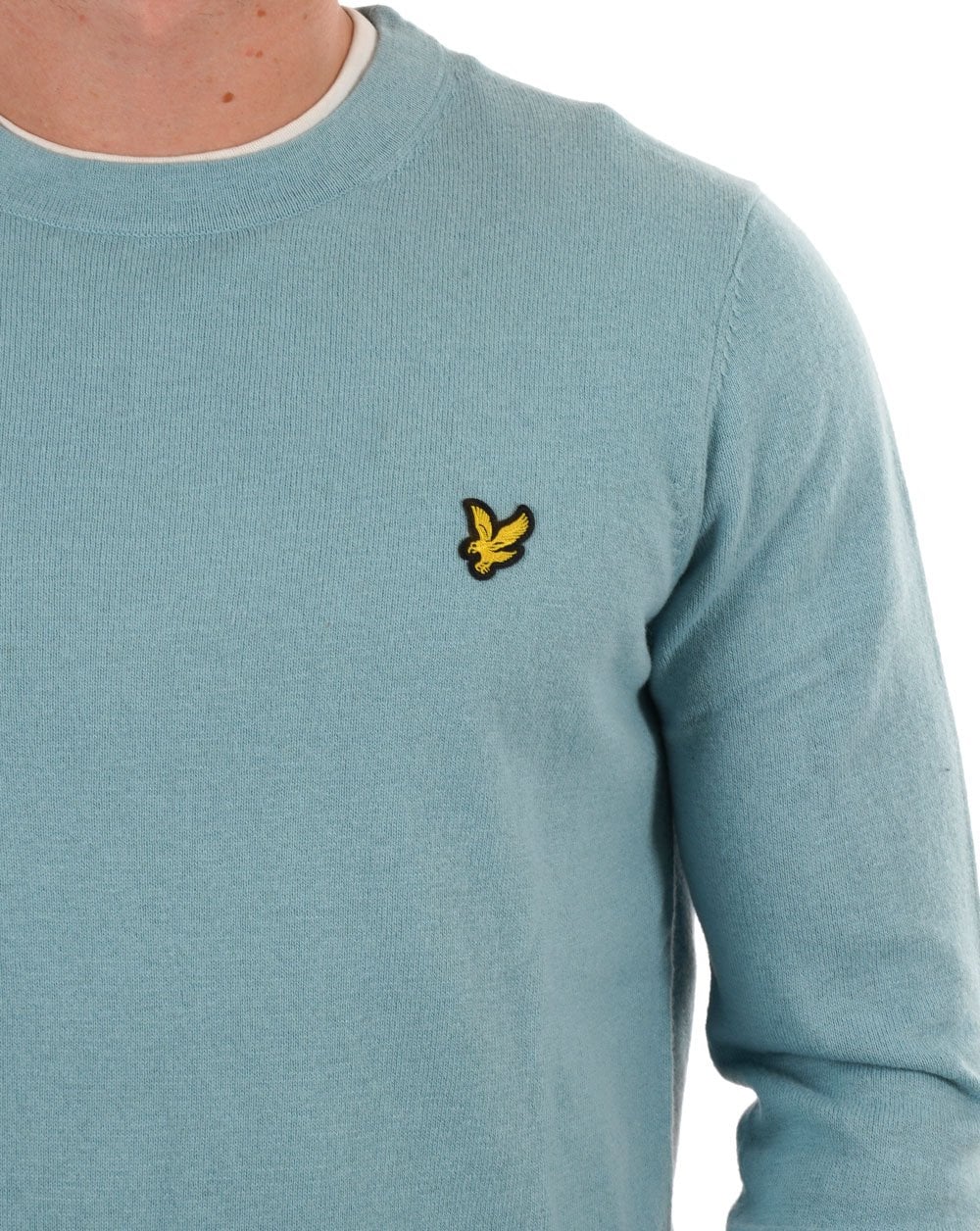 Lyle & Scott Cotton Merino Crew Jumper Blue Smoke - Image 2