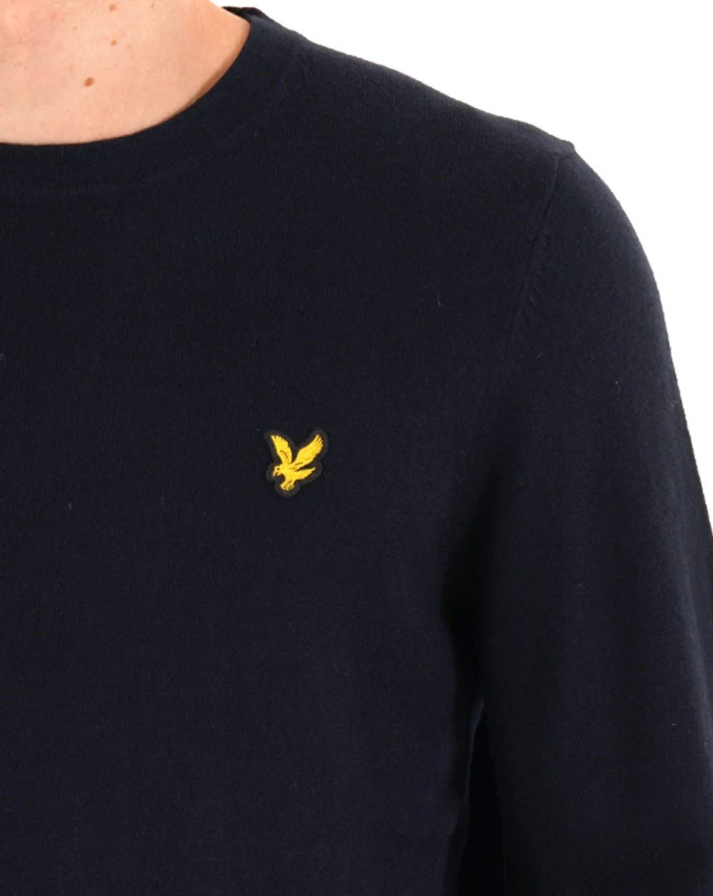 Lyle & Scott Cotton Merino Crew Jumper Dark Navy - Image 2