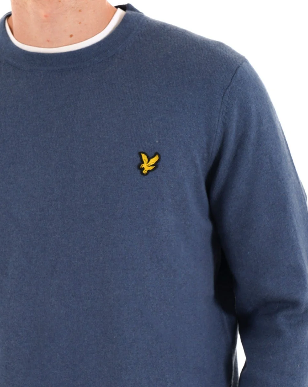 Lyle & Scott Cotton Merino Crew Jumper Deep Water - Image 2