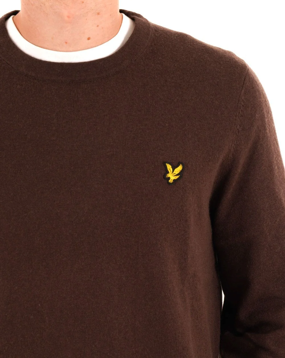 Lyle & Scott Cotton Merino Crew Jumper Espresso - Image 2