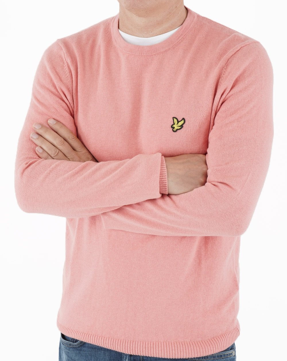 Lyle & Scott Cotton Merino Crew Jumper Rose - Image 2