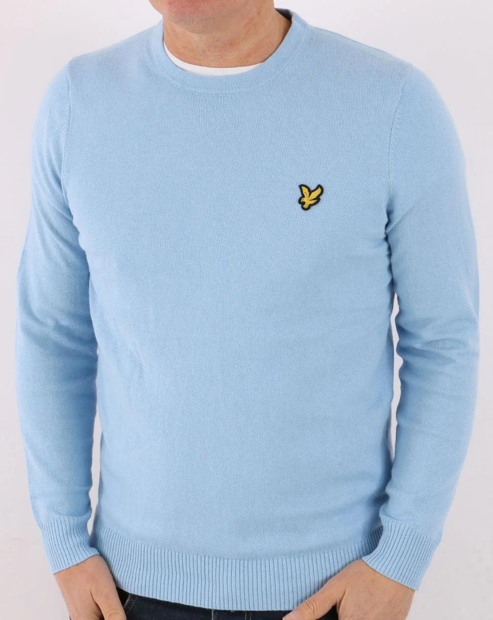 Lyle & Scott Cotton Merino knit Crew Sky Blue - Image 2