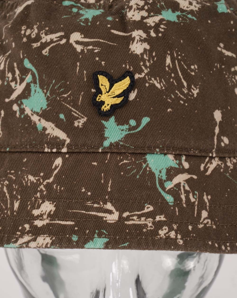 Lyle & Scott Cotton Twill Bucket Hat Splatter Olive - Image 2