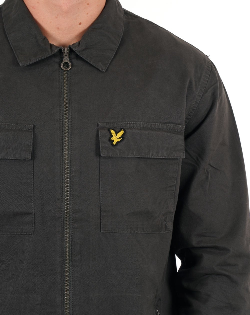 Lyle & Scott Cotton Twill Overshirt Gunmetal - Image 2