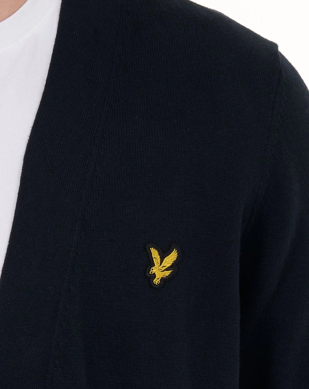 Lyle & Scott Cotton V Neck Cardigan Dark Navy - Image 5