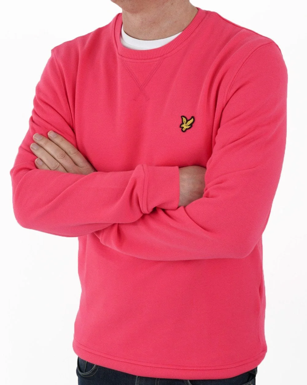 Lyle & Scott Crew Neck Sweatshirt Electric Pink - Image 2