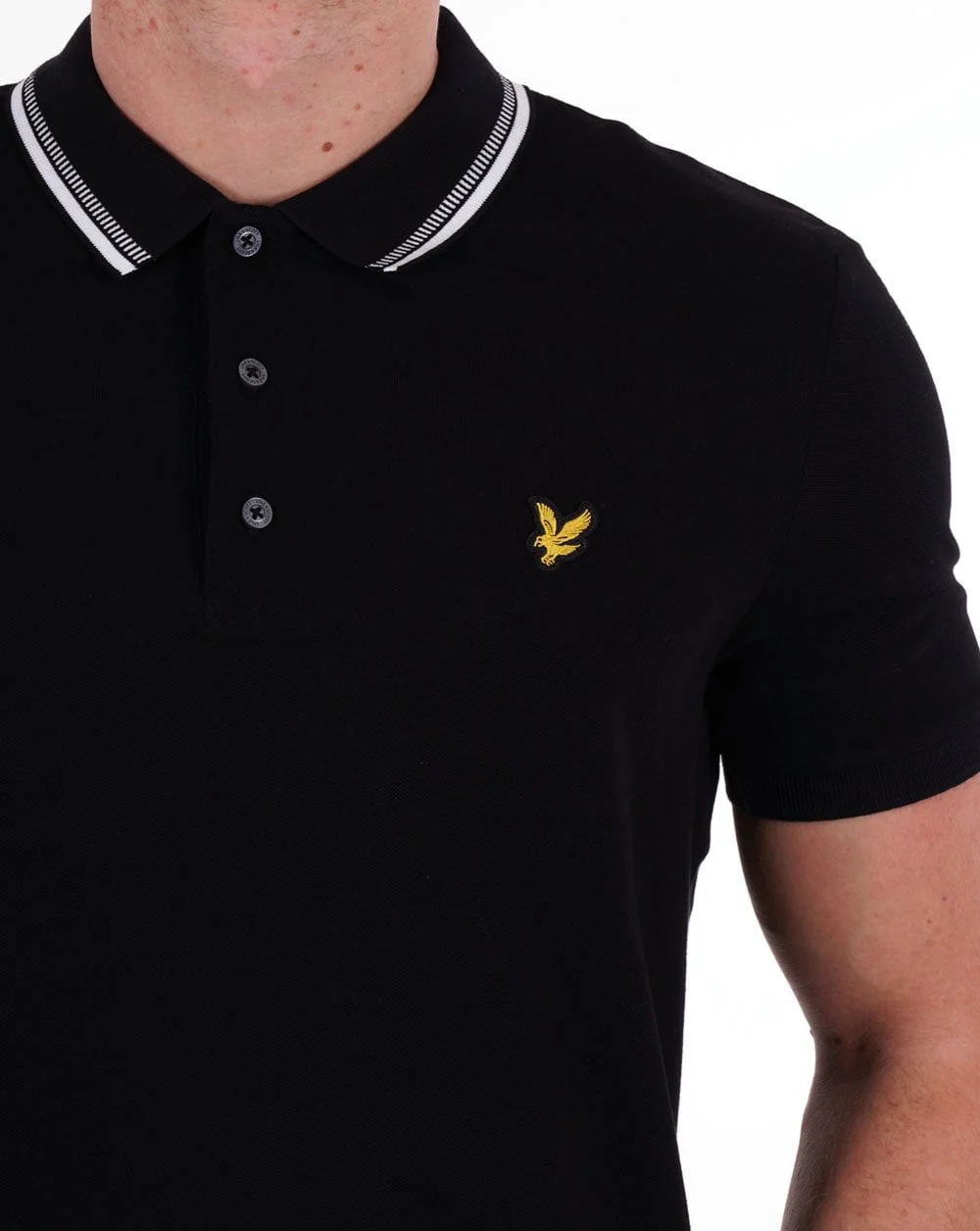 Lyle & Scott Dash Tipped Polo Shirt Black - Image 2