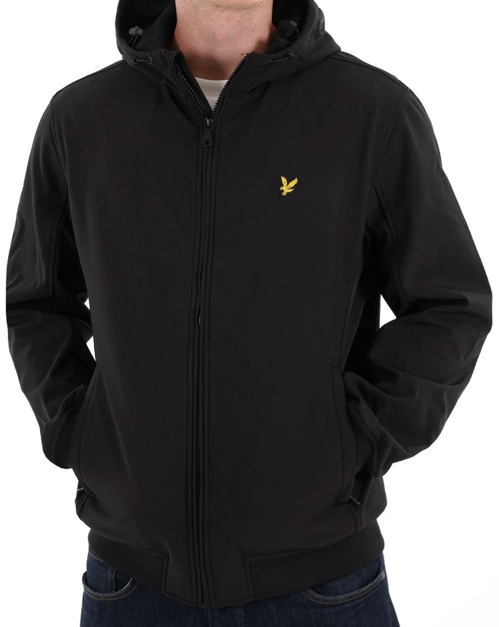 Lyle & Scott Fleece Back Softshell Jacket Jet Black - Image 2