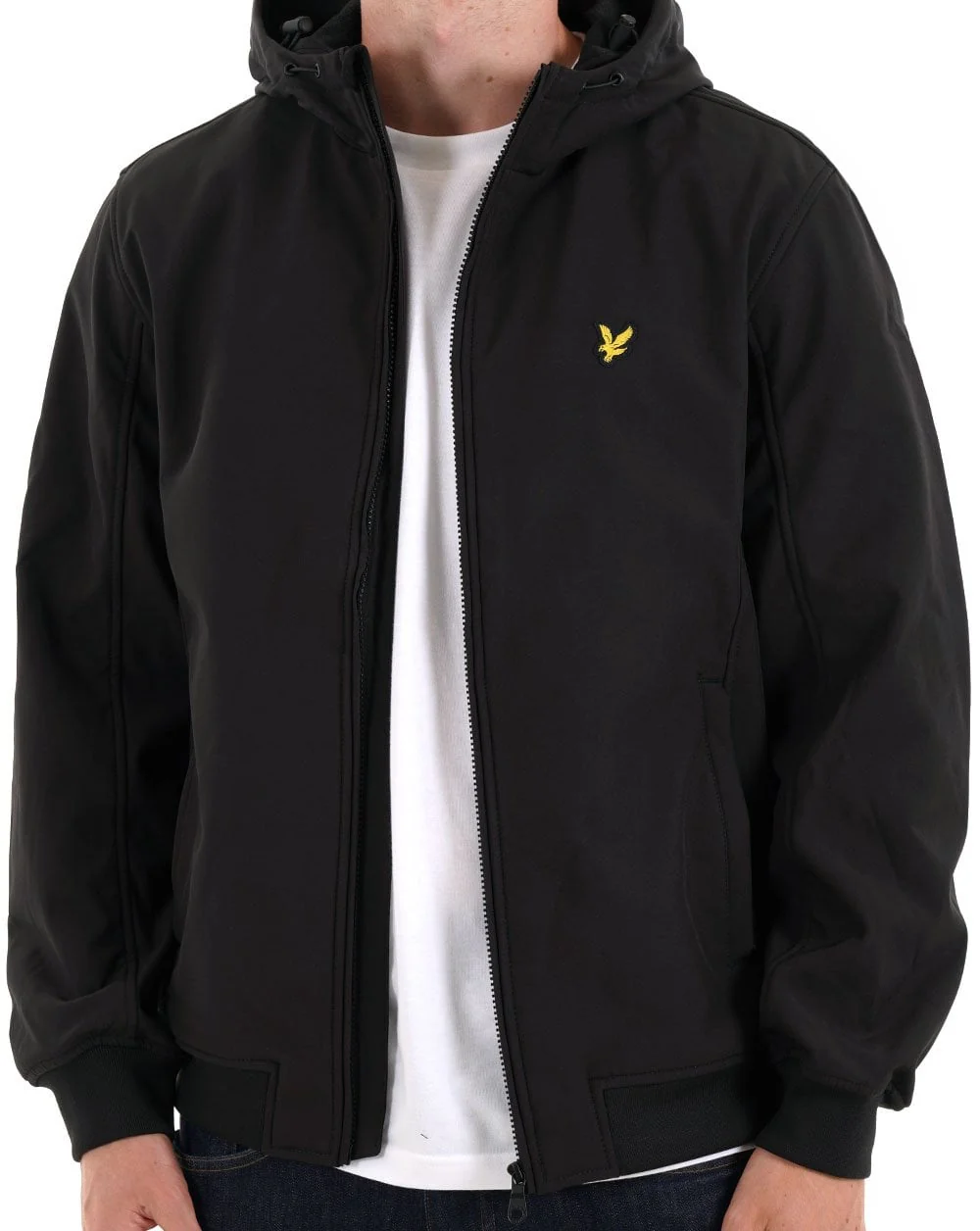 Lyle & Scott Fleece Back Softshell Jacket Jet Black - Image 3