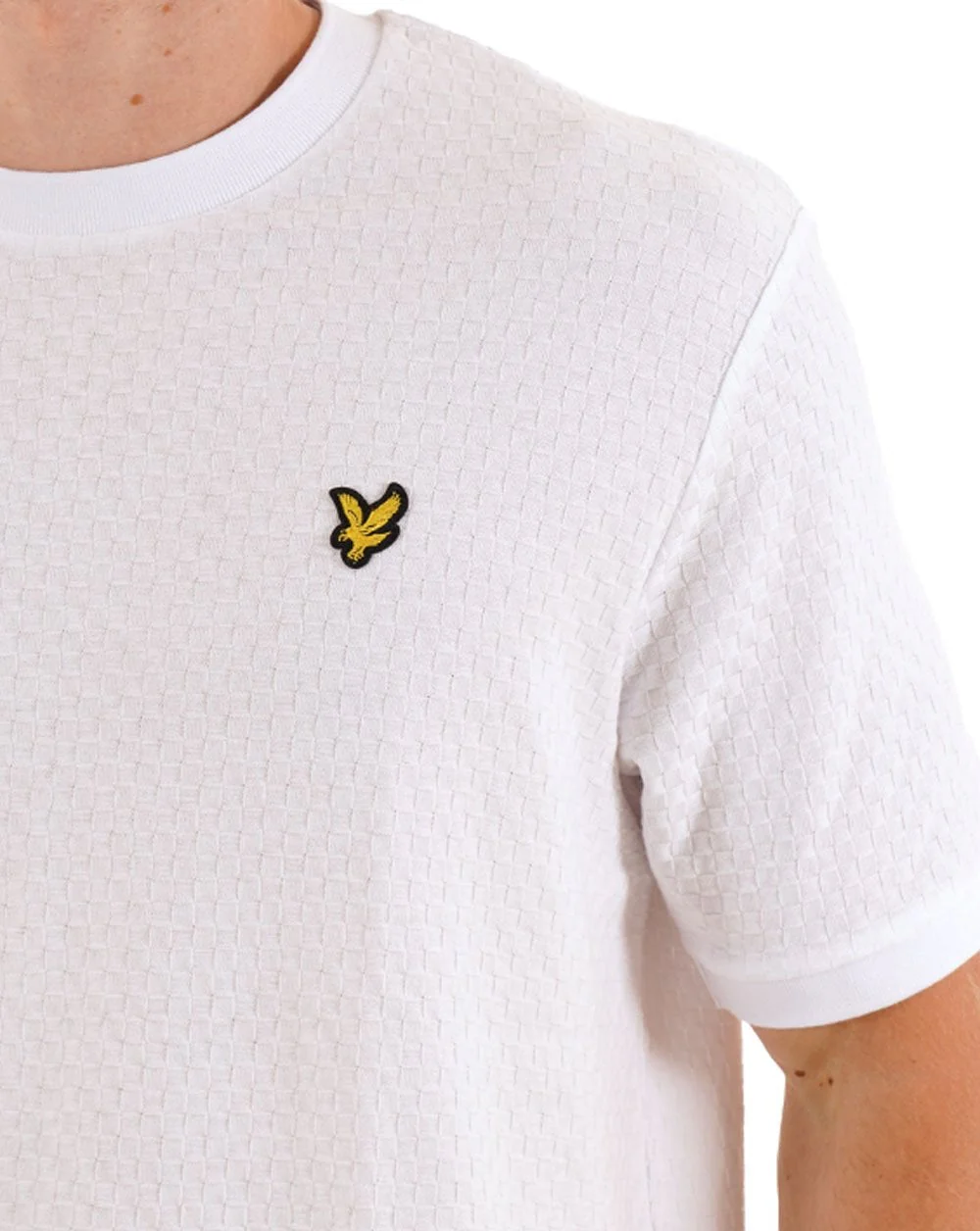 Lyle & Scott Football Jacquard T Shirt White - Image 2