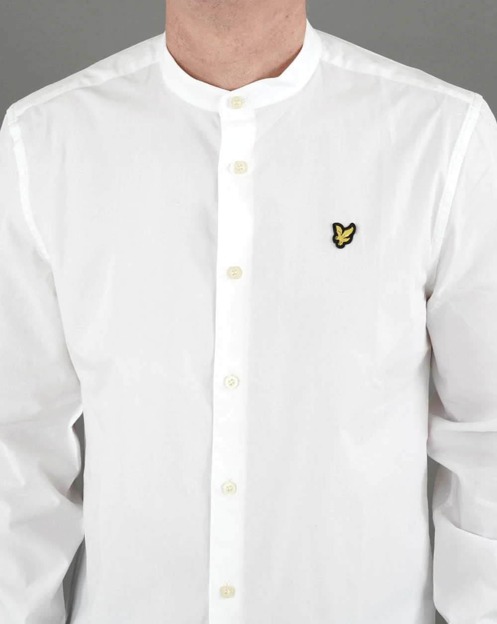 Lyle & Scott Grandad Collar Shirt White - Image 2