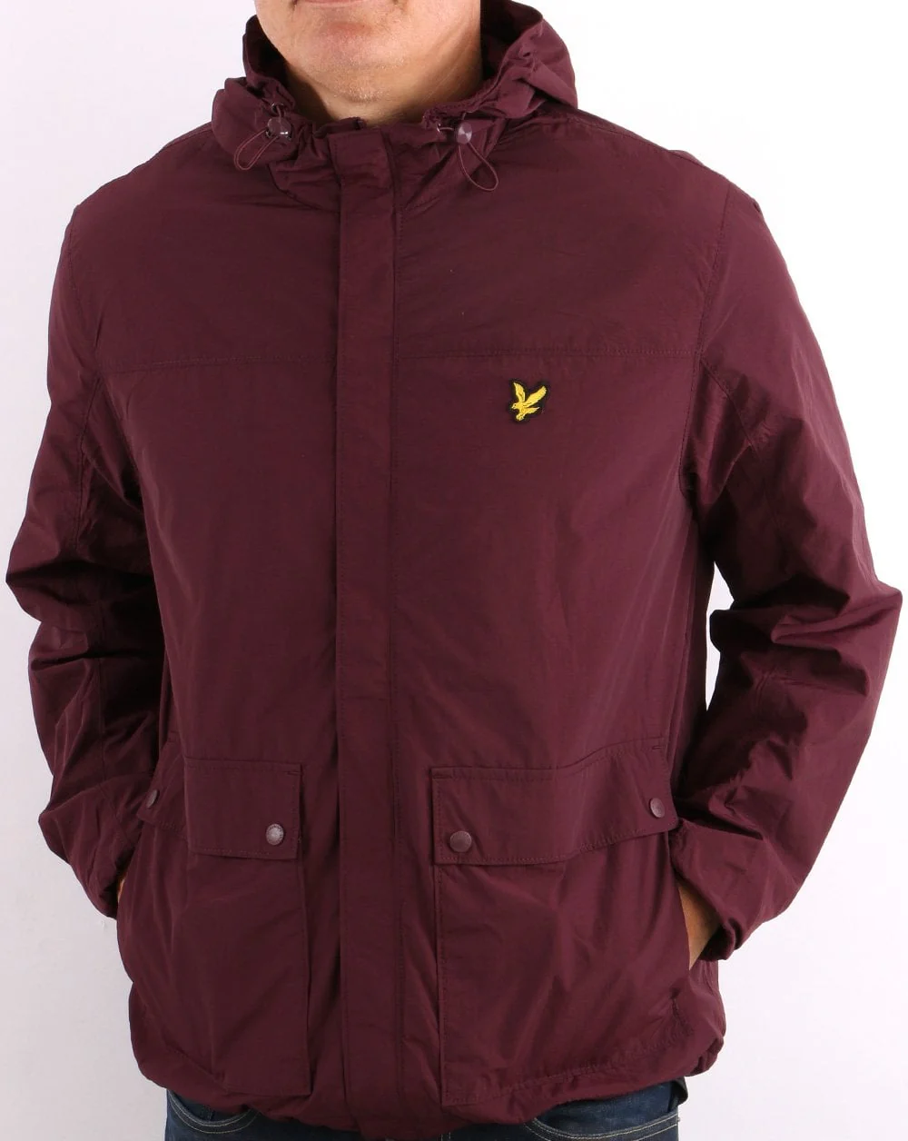 Lyle & Scott Hooded Pocket Jacket Burgundy - Image 4