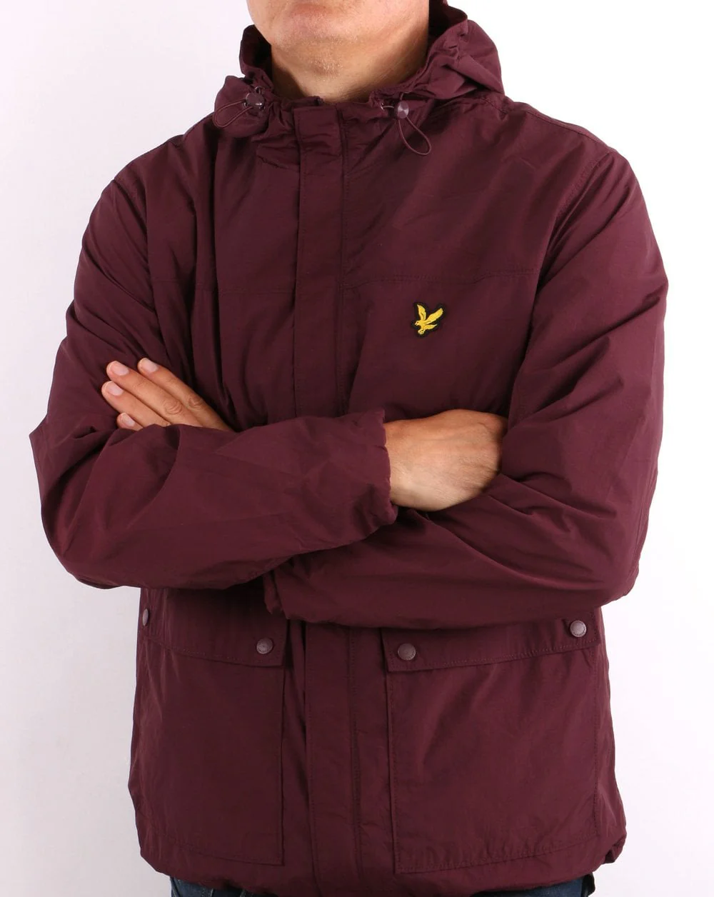 Lyle & Scott Hooded Pocket Jacket Burgundy - Image 5
