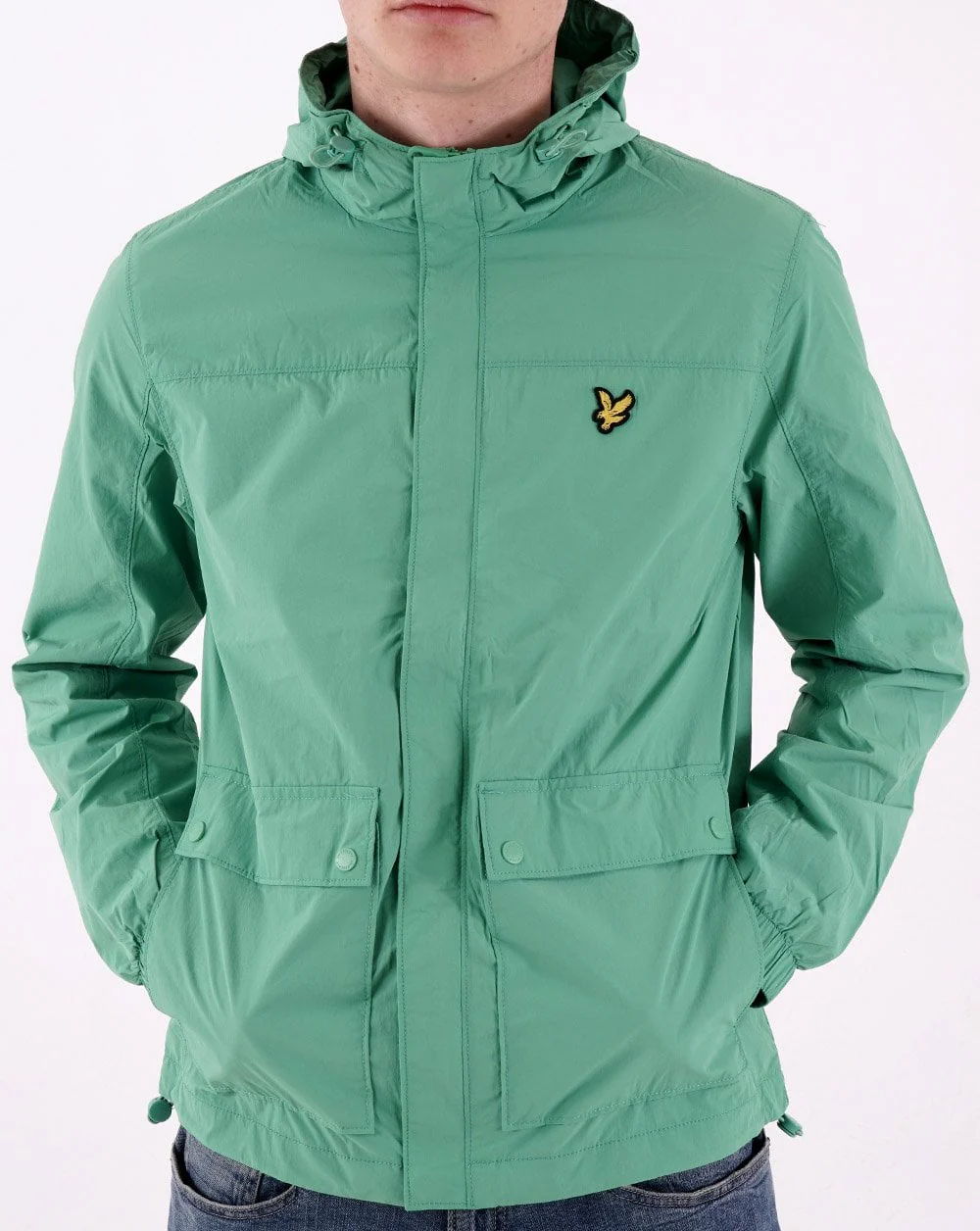 Lyle & Scott Hooded Pocket Jacket Jade Green - Image 3