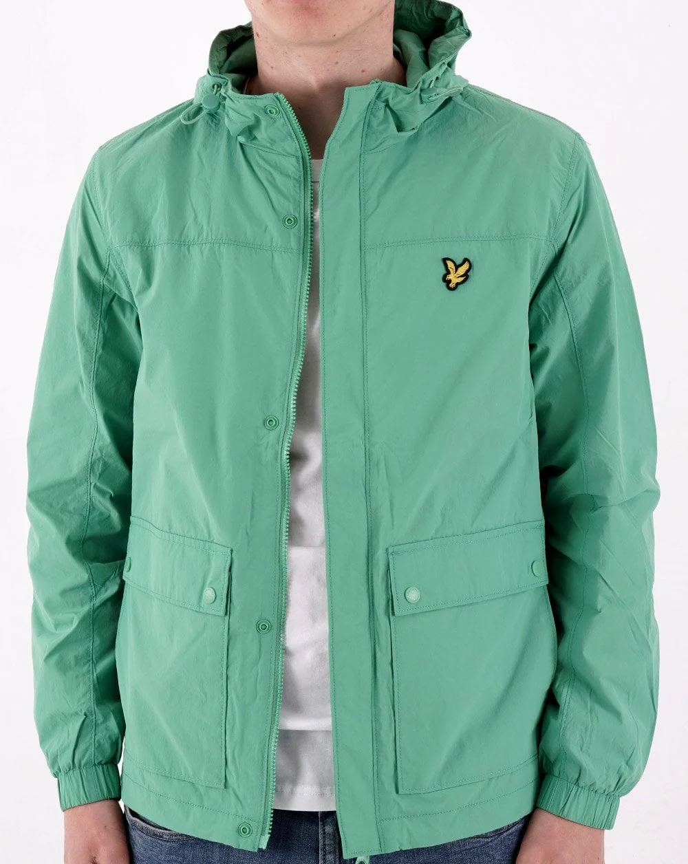 Lyle & Scott Hooded Pocket Jacket Jade Green - Image 4