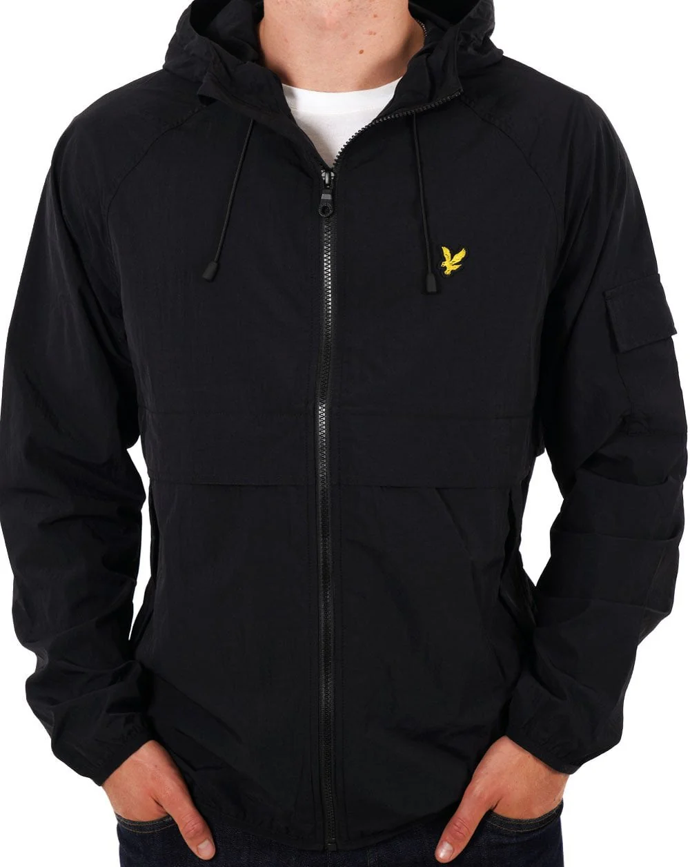 Lyle & Scott Hooded Windbreaker Jacket Black - Image 3