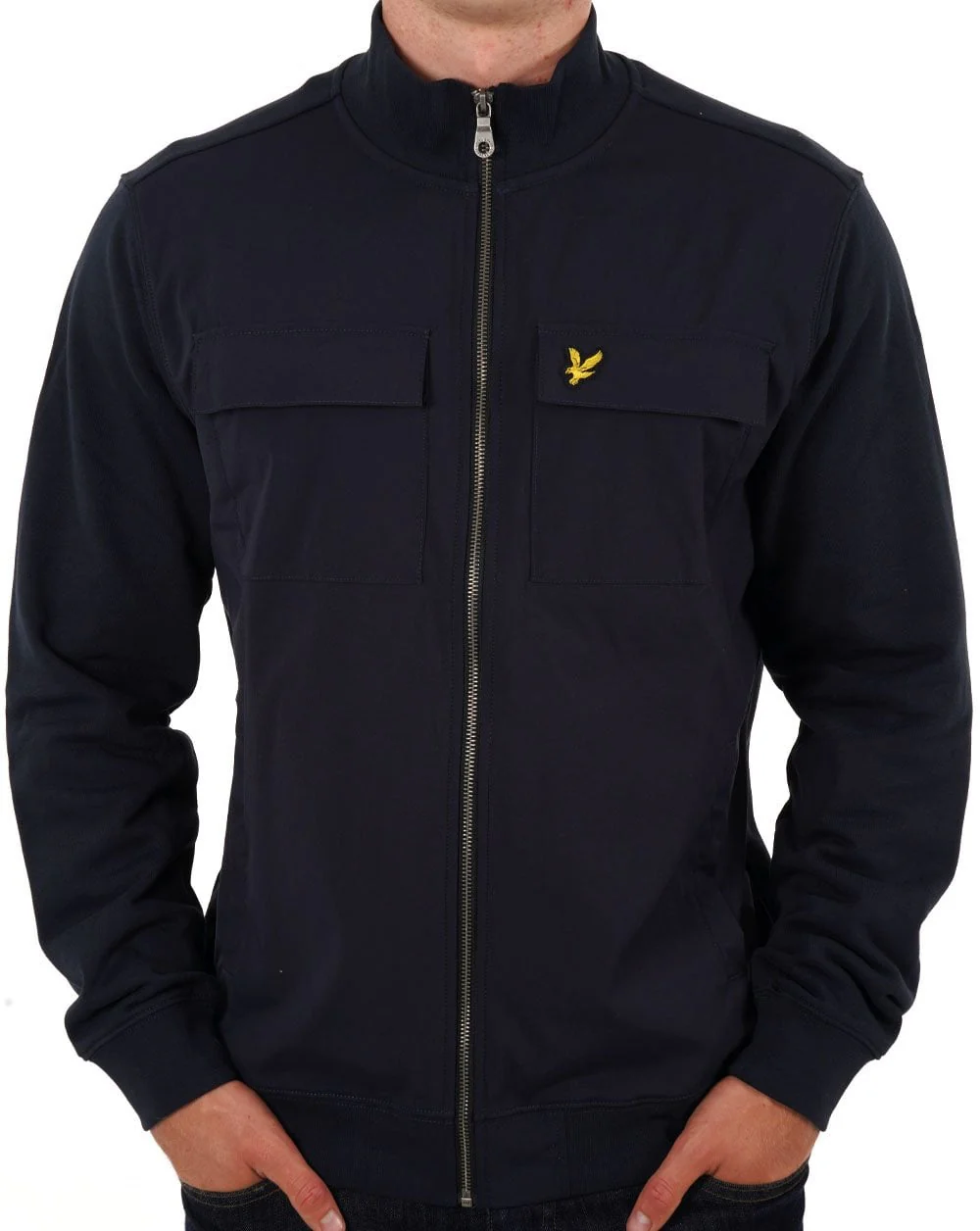 Lyle & Scott Hybrid Zip Track Jacket Navy
