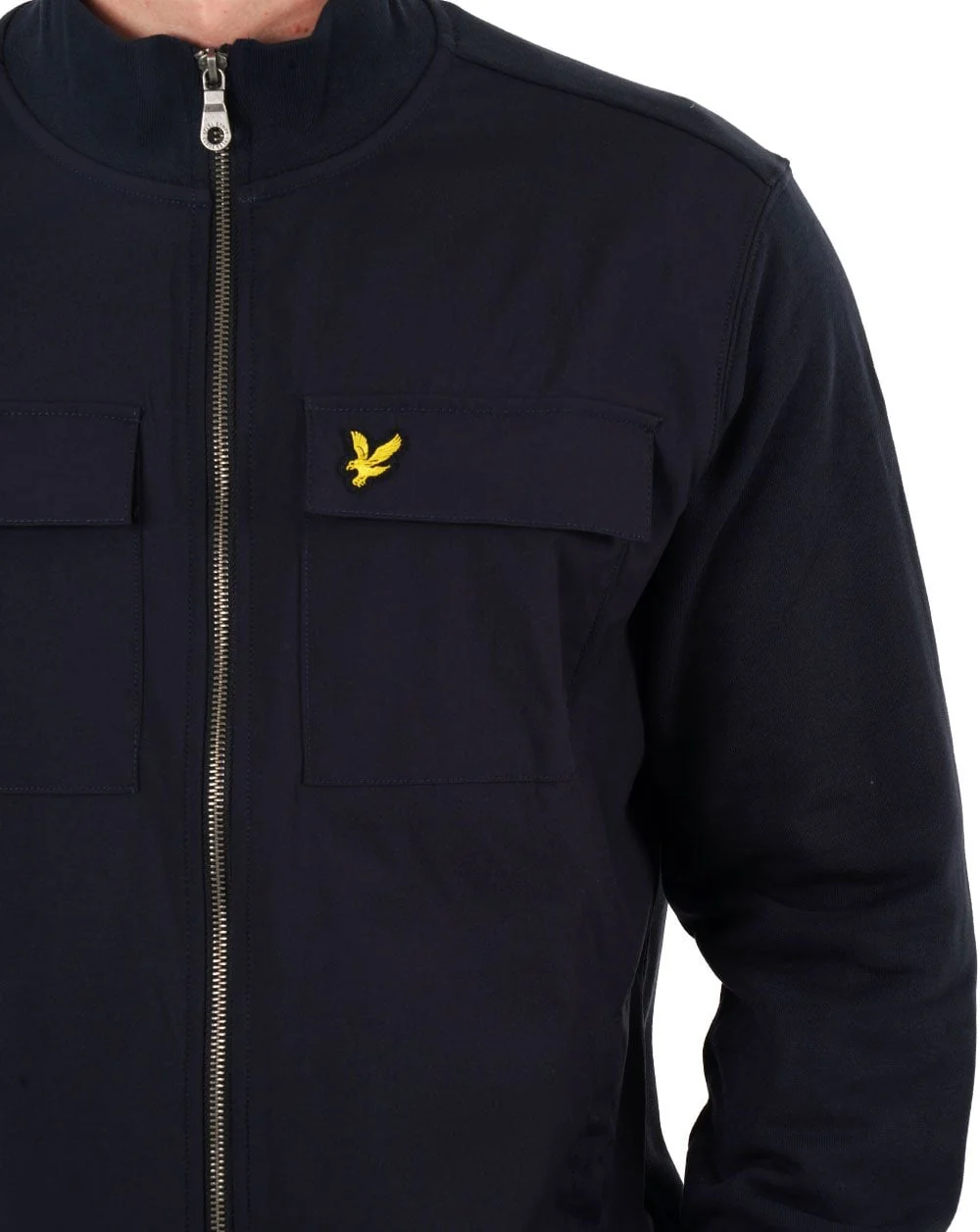 Lyle & Scott Hybrid Zip Track Jacket Navy - Image 2
