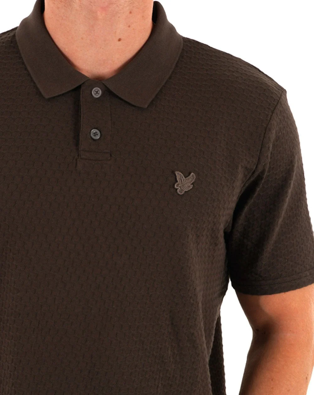 Lyle & Scott Jacquard Sovereign Polo Coffee - Image 2