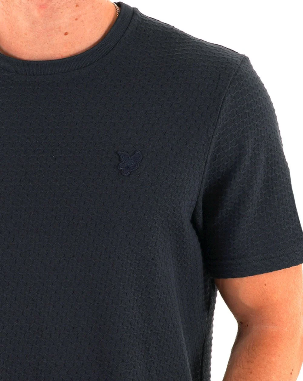 Lyle & Scott Jacquard Sovereign T Shirt Navy - Image 3