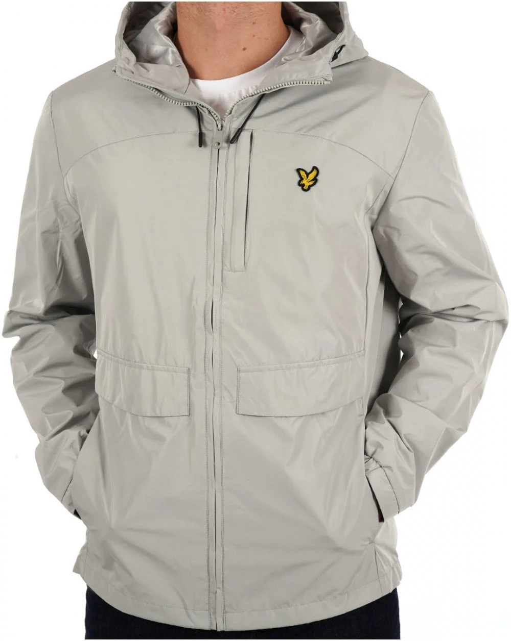 Lyle & Scott Lightweight Hooded Jacket Grey Mirage - Image 3