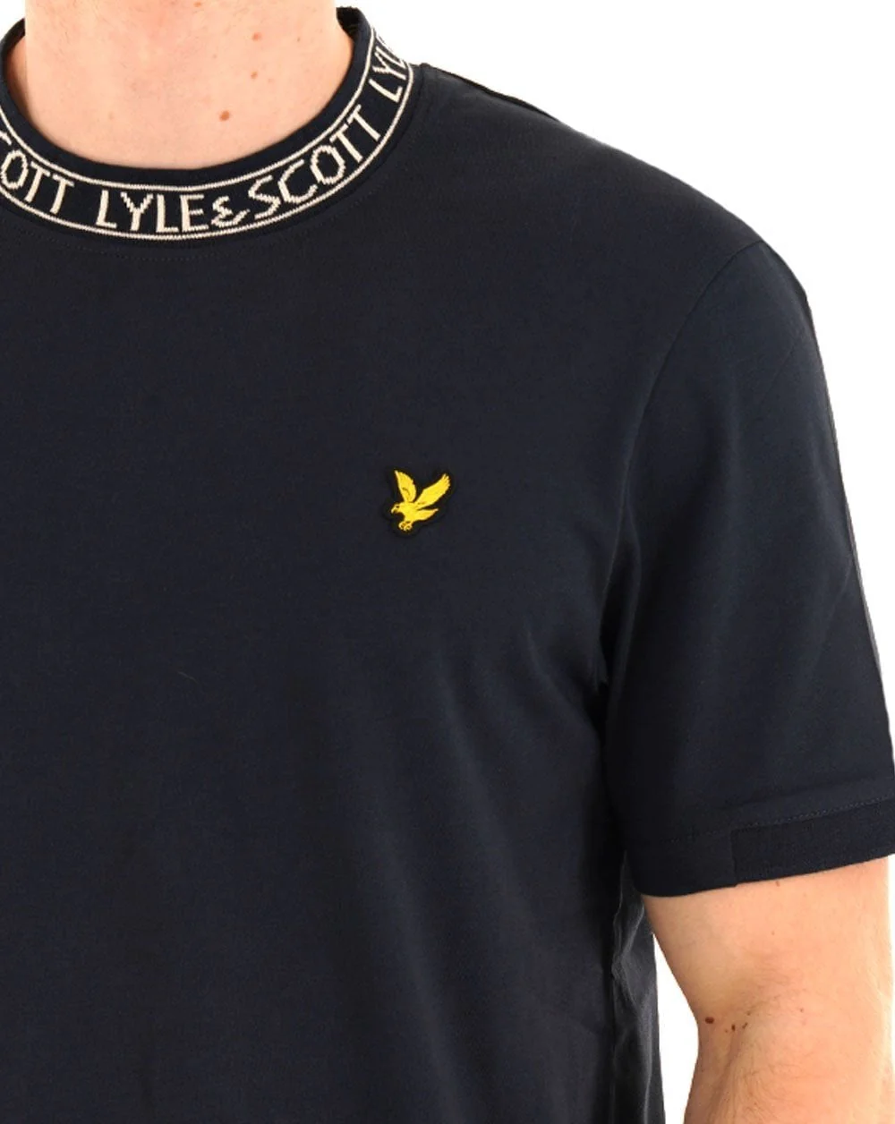 Lyle & Scott Logo Ribbed T-shirt Navy - Image 2