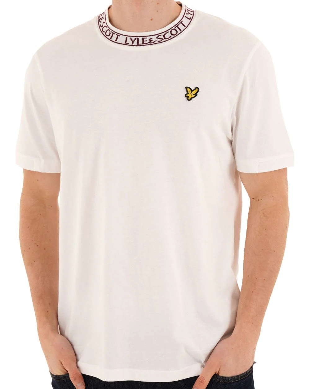 Lyle & Scott Logo Ribbed T Shirt White