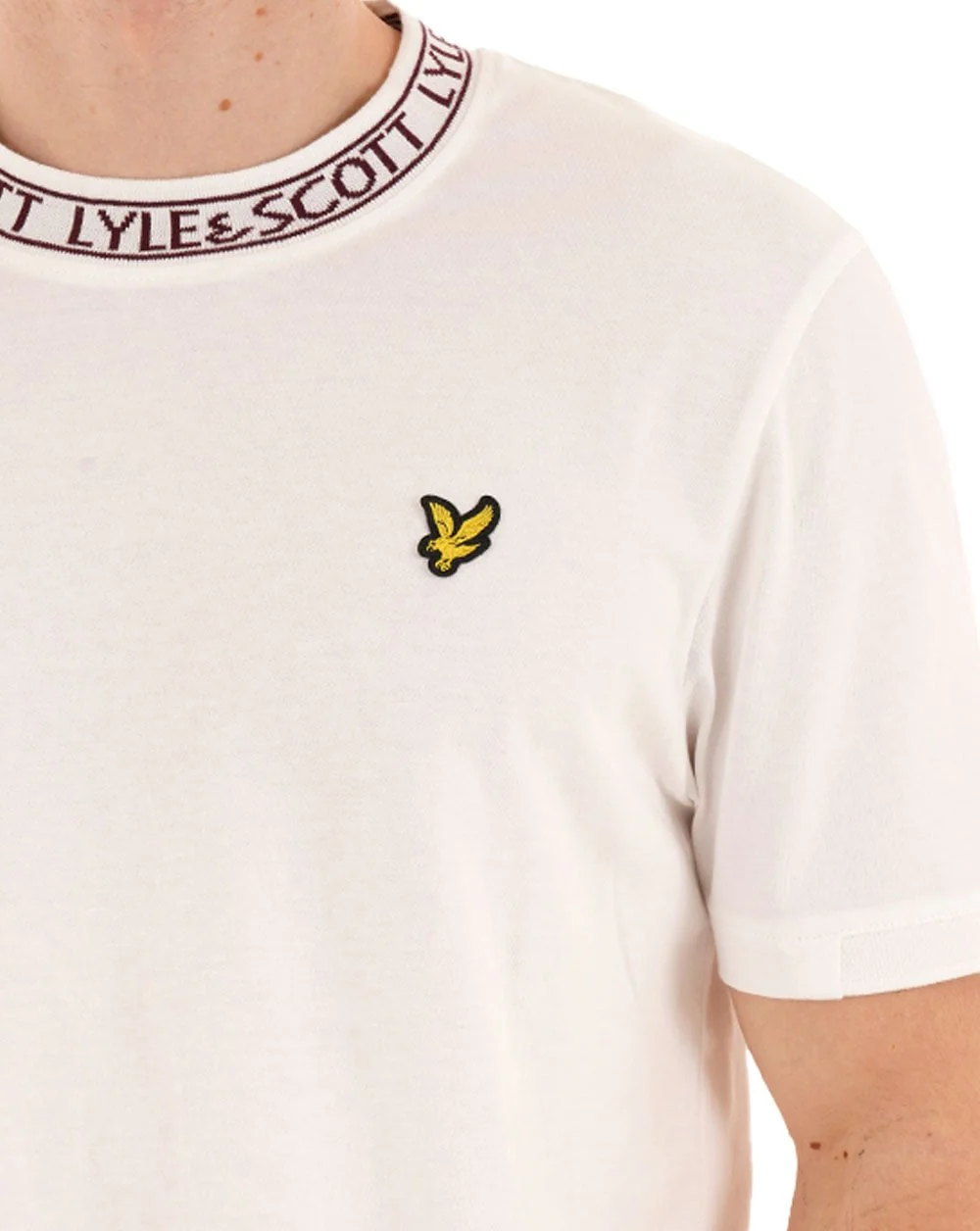 Lyle & Scott Logo Ribbed T Shirt White - Image 2