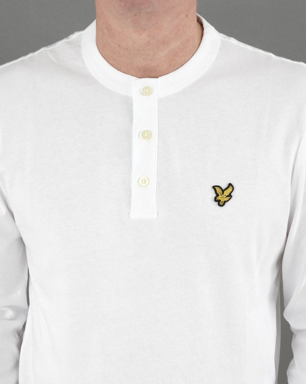 Lyle & Scott Long Sleeve Henley T-shirt White - Image 2