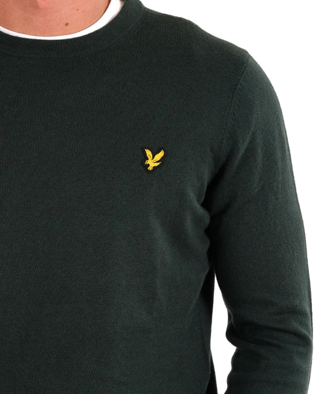 Lyle & Scott Merino Crew Jumper Argyle Teal - Image 2