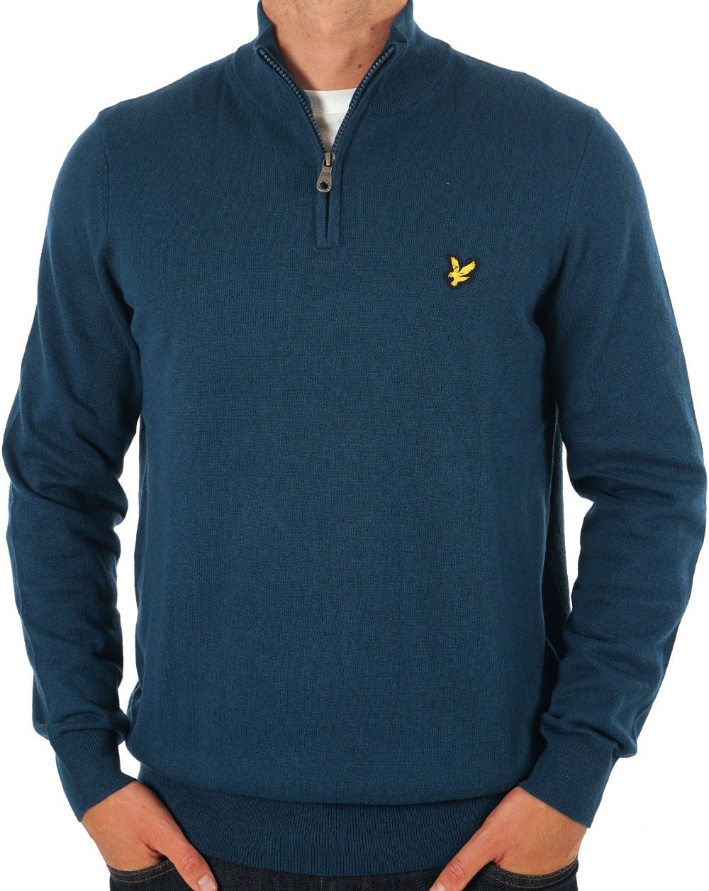 Lyle & Scott Merino Quarter Zip Jumper Aprs Navy - Image 2