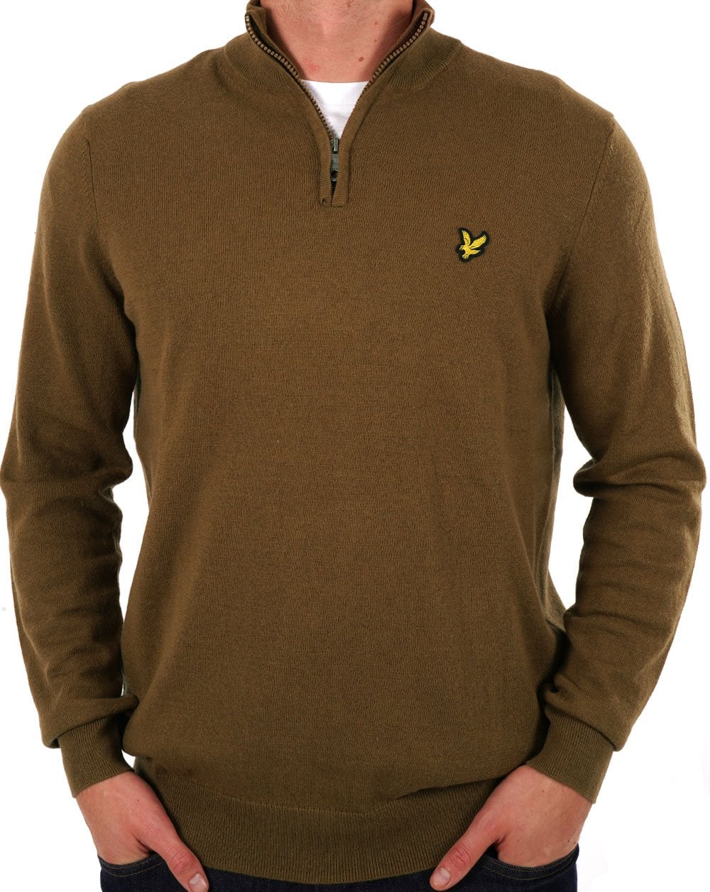 Lyle & Scott Merino Quarter Zip Jumper Wild Nettle - Image 3