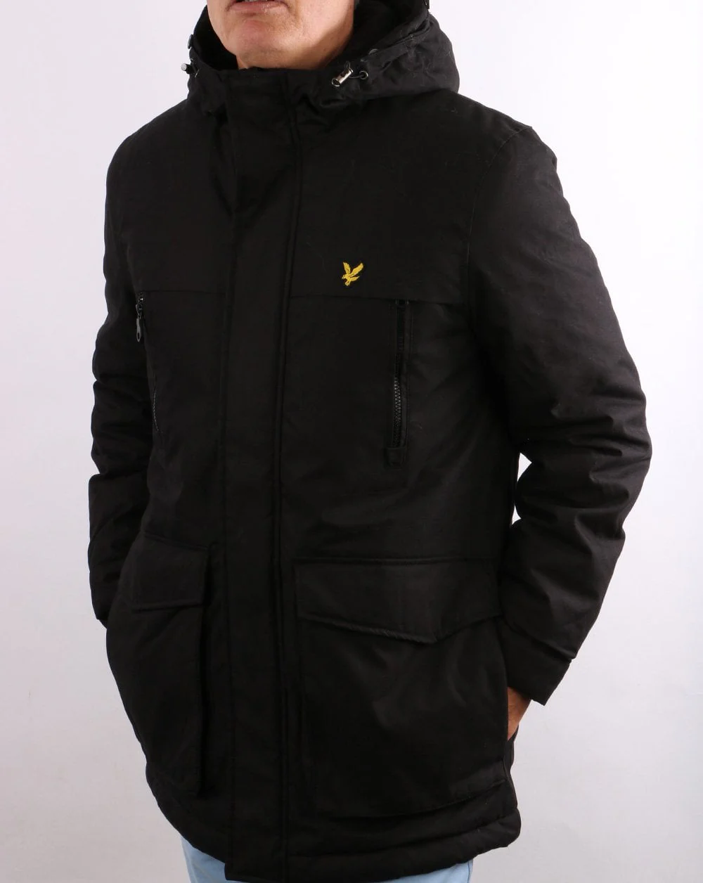 Lyle & Scott Micro Fleece Lined Parka Jet Black - Image 3