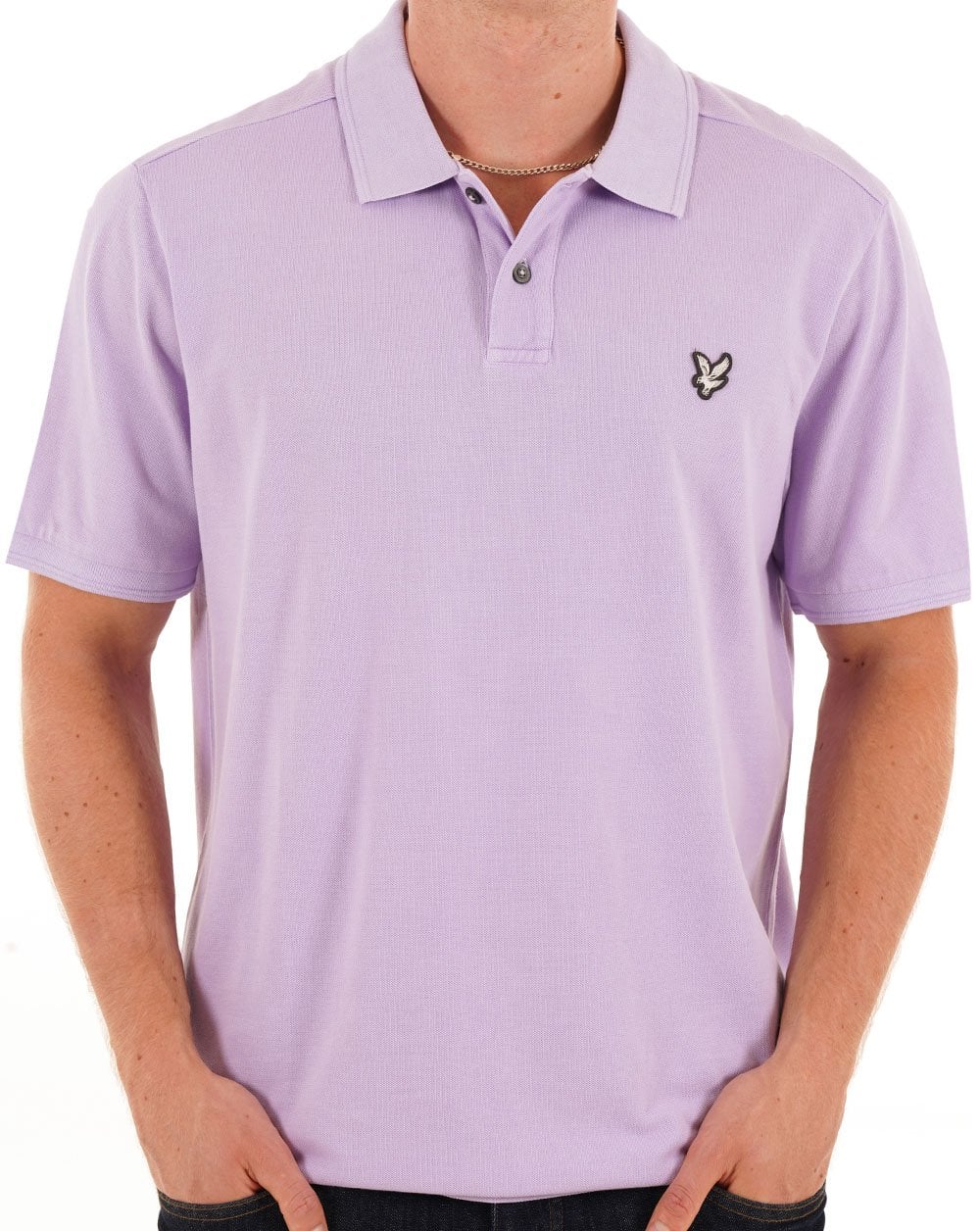 Lyle & Scott Natural Dye Polo Shirt Lavender - Image 3