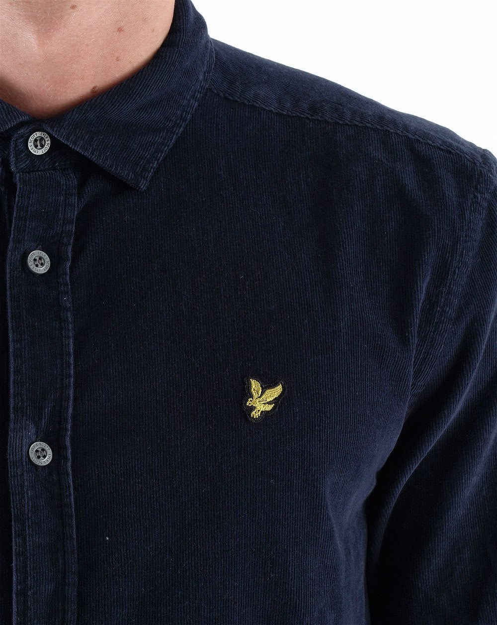Lyle & Scott Needle Cord Shirt Dark Navy - Image 2