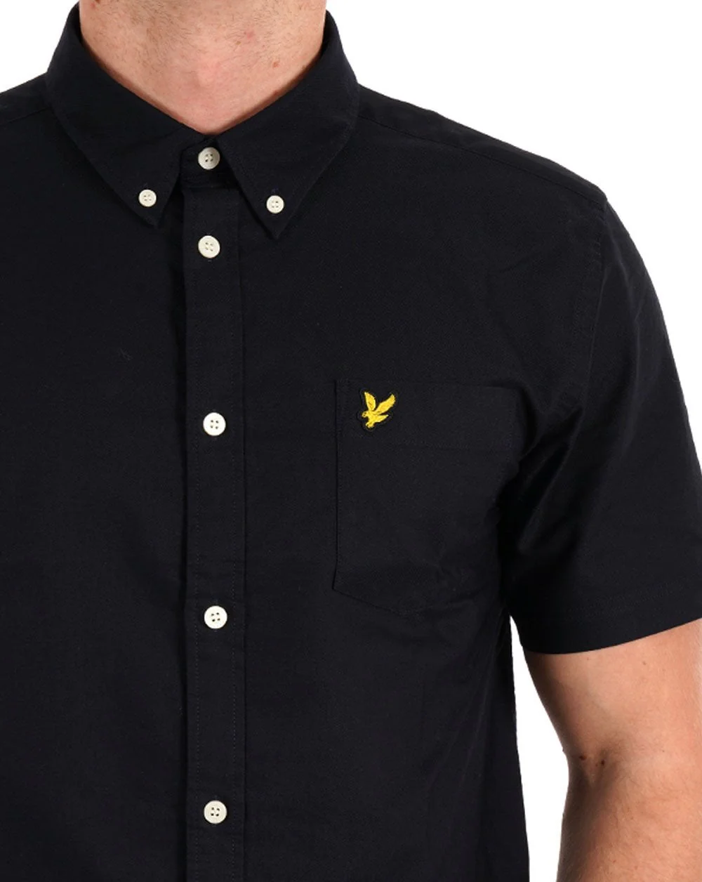 Lyle & Scott Oxford Short Sleeve Shirt Dark Navy - Image 2