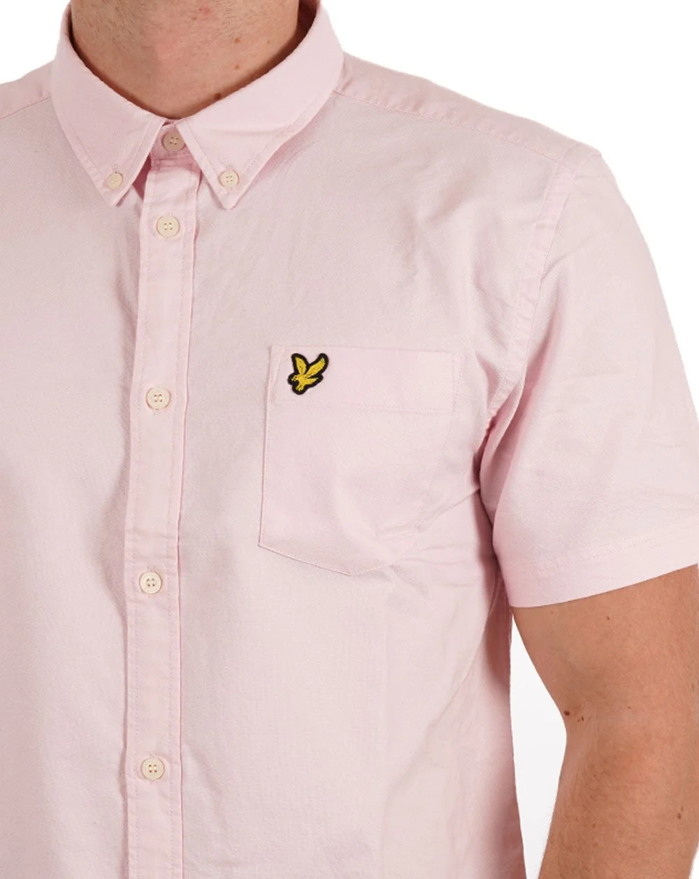 Lyle & Scott Oxford Short Sleeve Shirt Light Pink - Image 2