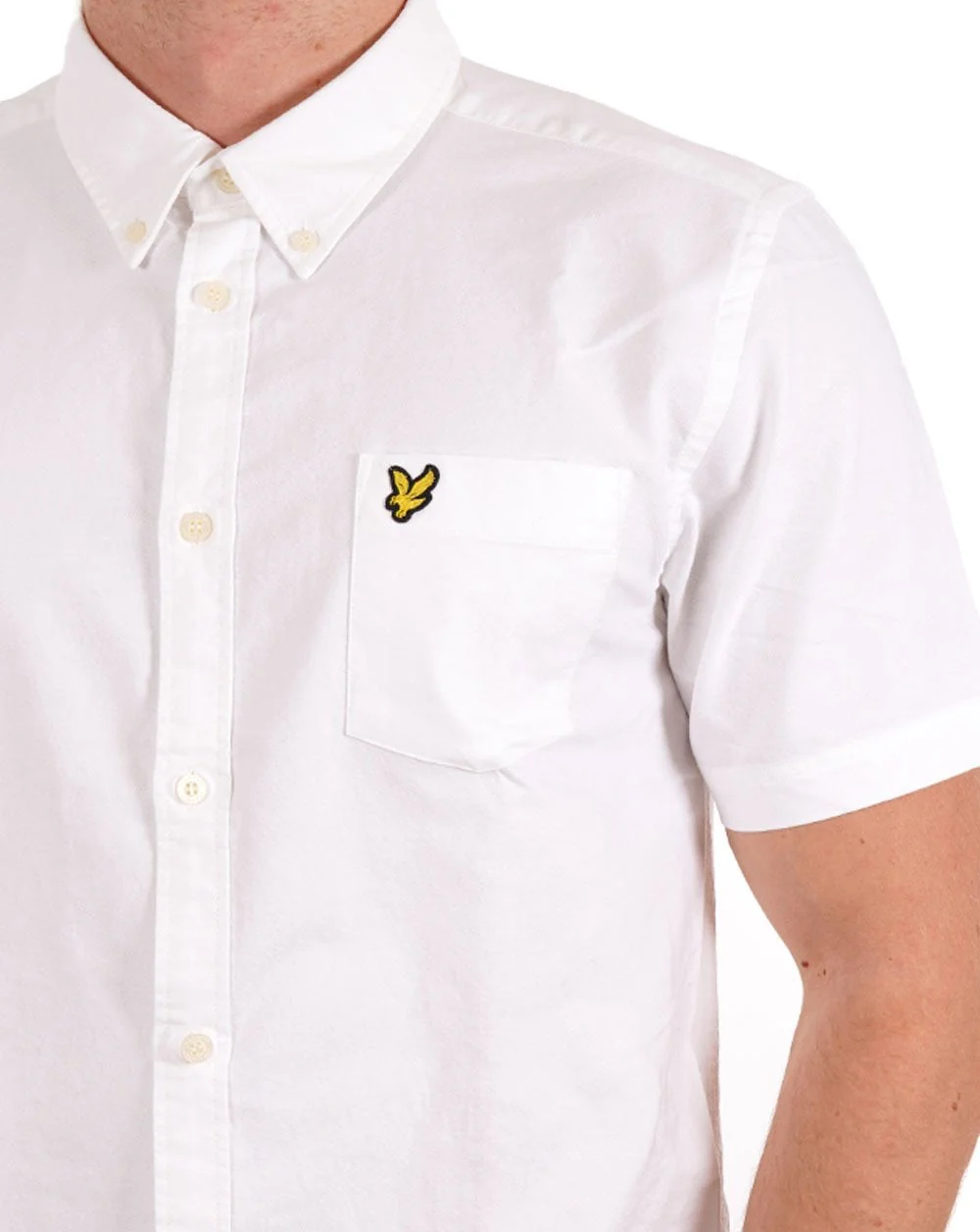 Lyle & Scott Oxford Short Sleeve Shirt White - Image 2