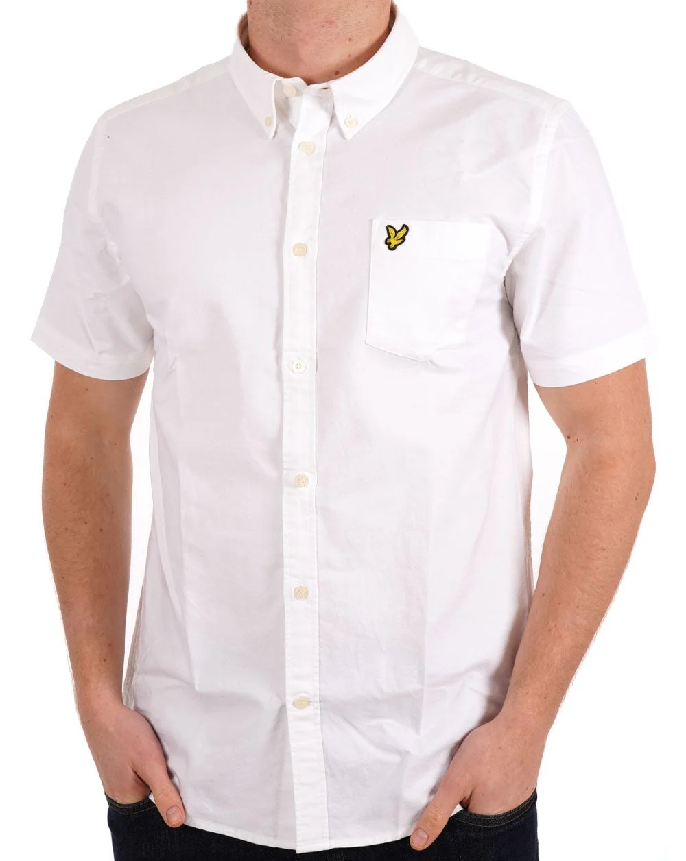 Lyle & Scott Oxford Short Sleeve Shirt White - Image 3