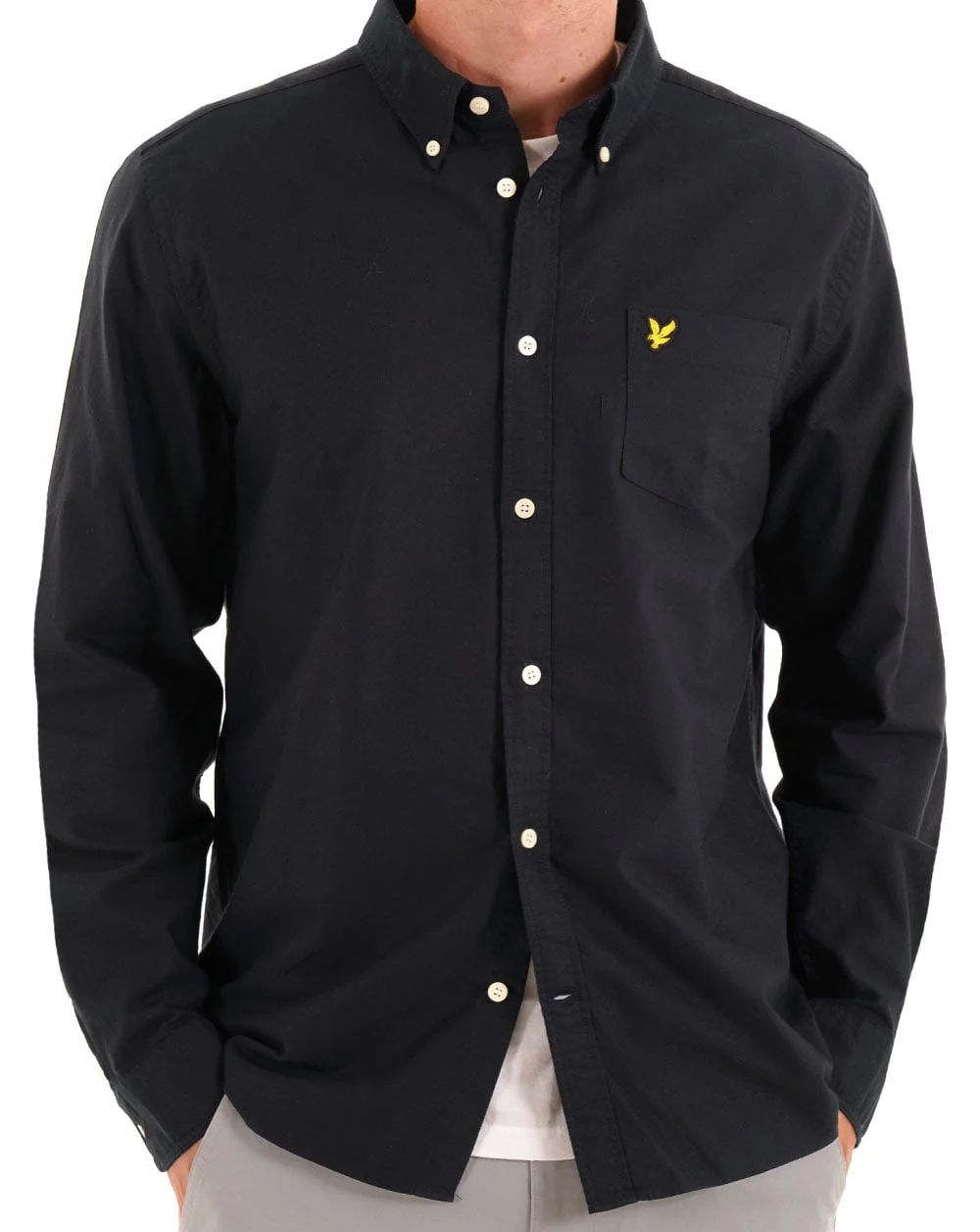 Lyle & Scott Plain Oxford Shirt Dark Navy - Image 3