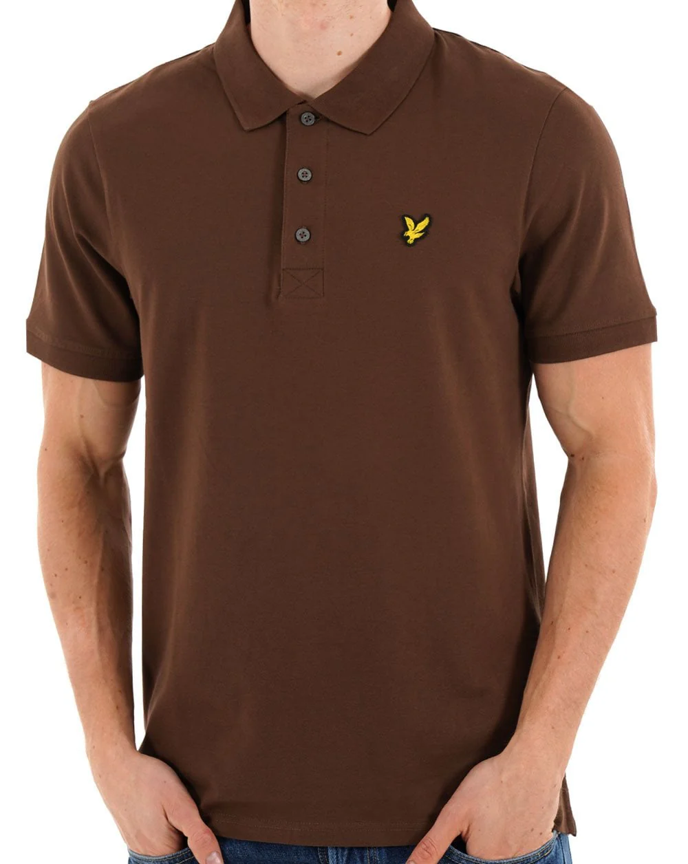 Lyle & Scott Plain Polo Shirt Bottle Brown